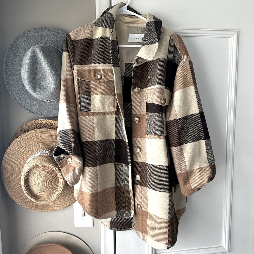 Thick plaid shacket